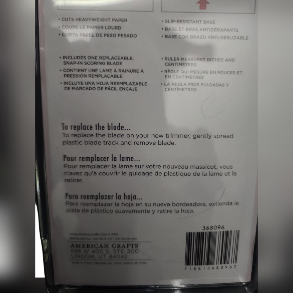 American Crafts Black and Pink Paper Trimmer 9in - Picture 4 of 4